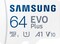 Samsung EVO Plus, 64GB, MicroSD, XC UHS-I U1, 130MB/s, Full HD &amp; 4K UHD Memory Card With Adapter (MB-MC64KA), Blue