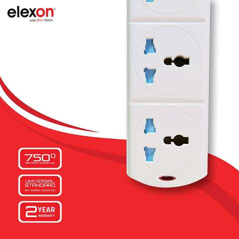 Elexon 3 Way Multi Universal Adaptor Socket White