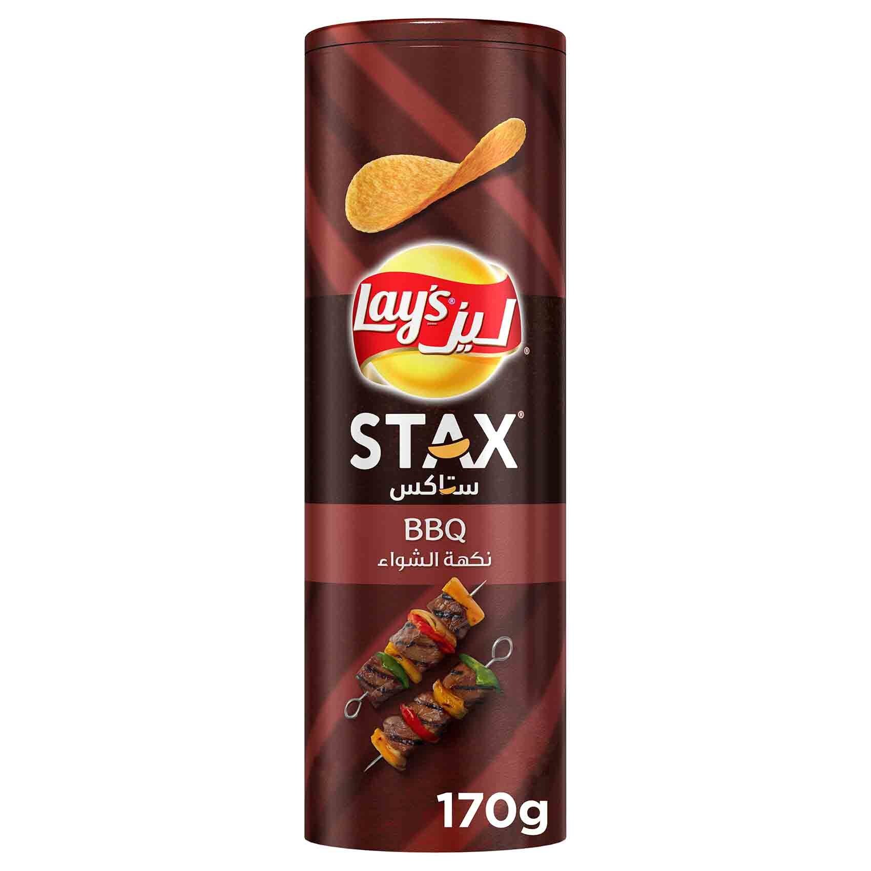 Buy Lays Stax BBQ Potato Crisps 170g Online - Shop Food Cupboard on