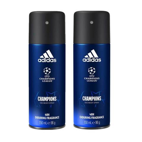 اشتري Adidas UEFA Champions League Deodorant Body Spray Clear 150ml Pack of 2 في الامارات