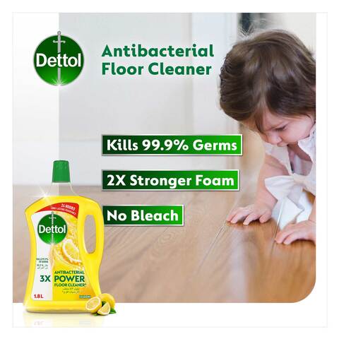 Dettol Antibacterial Power Floor Cleaner , Fresh Lemon Fragrance, 1.8L