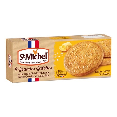 Buy St Michel 9 Grandes Galettes Butter Cookies With Sea Salt 150g ...