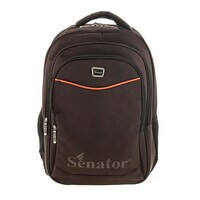 Senator Backpack Unisex Nylon Lightweight Water Resistant With Laptop Compartment For Travel Business College School bag 18 Inch Casual Hiking Travel Daypack KH3006 (Coffee)