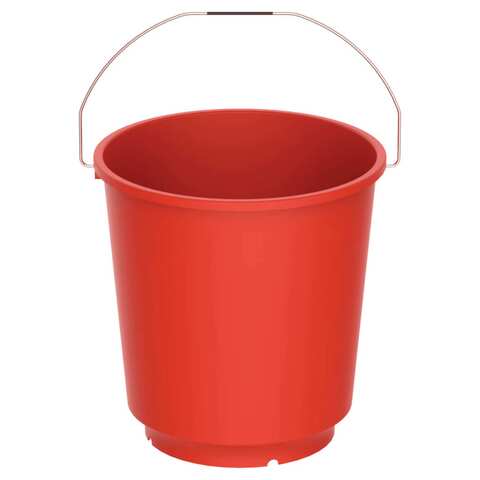Cosmoplast Round Plastic Bucket With Lid Red 17L