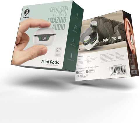 Buy Green Lion Mini Pods Bluetooth Earbuds, Jl6973 Chipset, 4Hrs Of Play Time, Micro Finger Held Size With Digital Display (White) Online - Shop Smartphones, Tablets & Wearables on Carrefour UAE