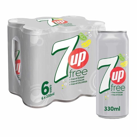 7UP Zero Zesty Lemon and Lime Flavor Zero Sugar Can 330ml Pack of 6