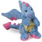 Buy Godog Dragons  With Chew Guard Technology Durable Plush Squeaker Dog Toy, Periwinkle. Small in UAE