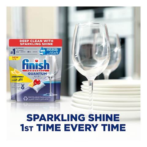 Finish Powerball Quantum All In 1 Lemon Sparkle Dishwasher Detergent 40 Tablets