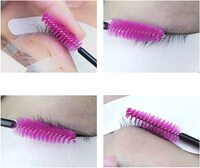100 Piece Disposable Eyelash Mascara Brushes Wands Applicator Makeup Brush Kits Pink