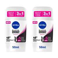 NIVEA Antiperspirant for Women Black &amp; White Invisible Original Stick 50ml Pack of 2