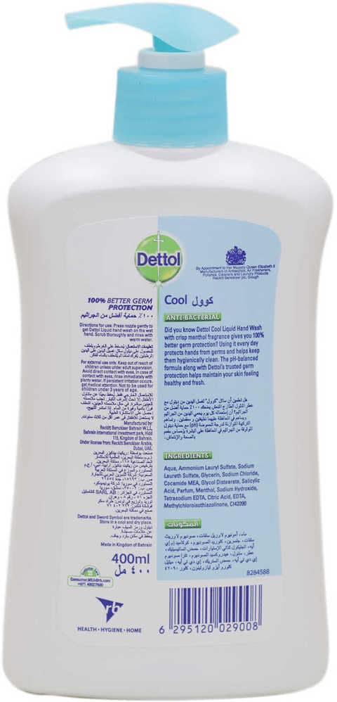 Dettol Antibacterial Hand Wash Liquid Cool 400 Ml