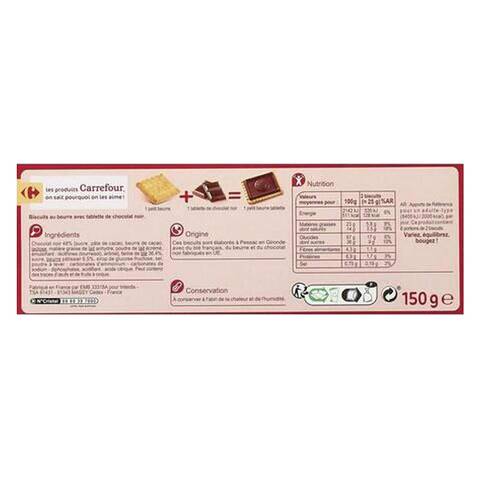 Carrefour Dark Chocolate Butter Biscuits 150g