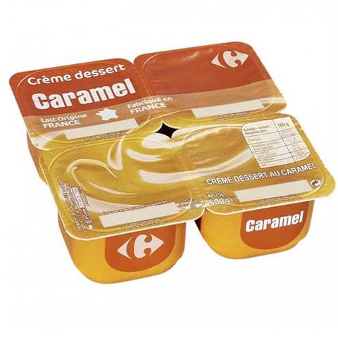 Carrefour Cream Dessert Caramel 125 Gram 4 Pieces