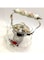 Lihan - Pyrex Floral Printed Borosilicate Glass Teapot With Filter And Lid Porcelain Handle Clear/Silver/Red 1.2L