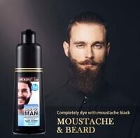 Mokeru Hair Dye Organic Hair Styling Product Fast 5 Minutes Beard Black Shampoo 200 ML Natural Plant Black Hair Shampoo