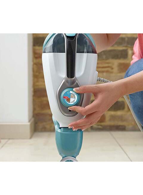 Black &amp; Decker 2 In 1 Steam Mop With Delta Head And Steamitt Features 500ml, 1600 W, BhSM1615DAM-GB, White/Blue