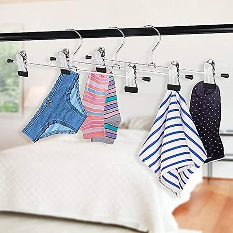 5 PACK 12Inch Pant Hangers Skirt Hangers with Clips Non-Slip Hangers for  Heavy Duty Ultra Thin Space Saving Hangers 