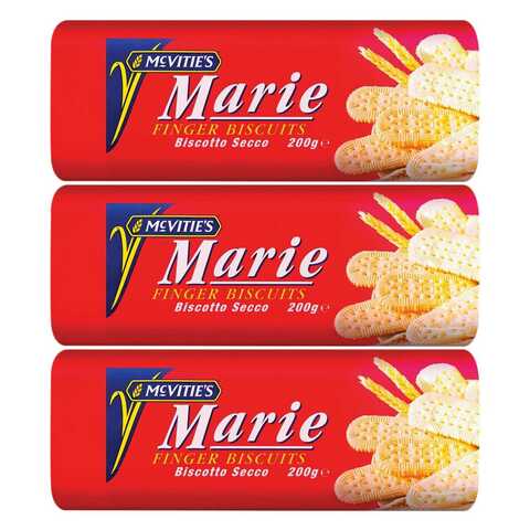 Buy Mcvities Marie Finger Biscuits 200g Pack of 3 in UAE