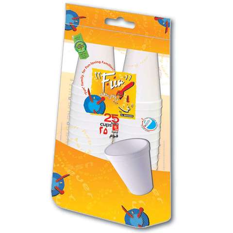 Fun Foam Cup 177ml White 25 PCS