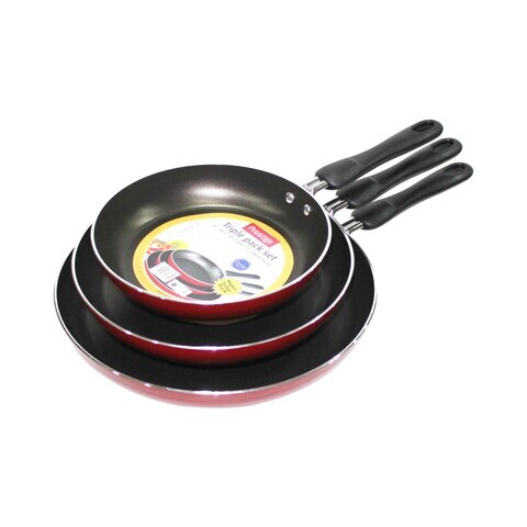 Prestige Frying Pan Set Red 20cm+24cm+28cm