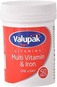 Valupak Multivitamin And Iron Dietary Supplement - 50 Tablets