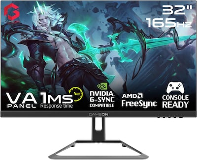 GAMEON 27 FHD 165Hz Flat Gaming Monitor With HDMI 2.1 Console Compatible -  Black - Computers & Accs - Electronics
