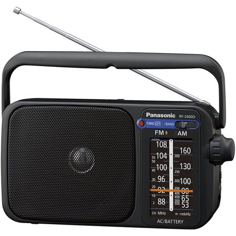 Panasonic RF-2400D Panasonic RF-2400D Portable Radio AM/FM 2Band Receiver, Black (Pack of1)