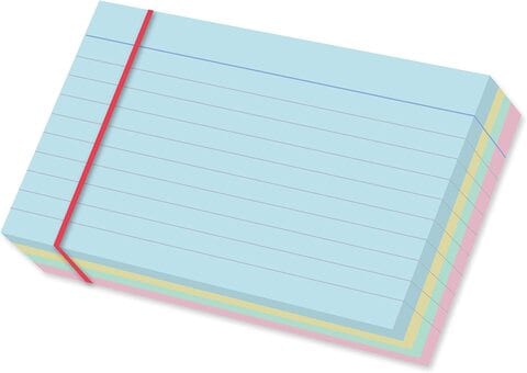 Ruled index card, 100 Pack Colored Lined Record Cards for Office School Note making, List Making, Revision Flash Cards, 6&rdquo; x 4&rdquo;