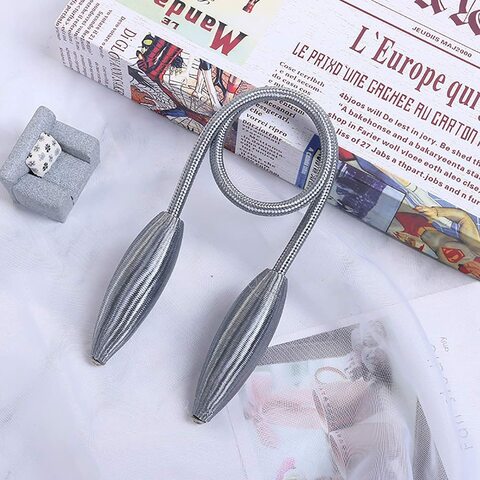 Generic 1 Pair Curtain Tiebacks Clips Random Modelling Curtain Holdbacks Hanging Belts Buckles Curtain Strap Holders Decorative (B-Grey)