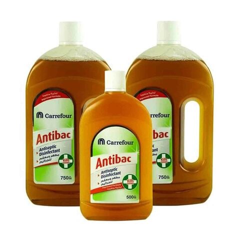 Carrefour Anti-Bacterial Antiseptic Disinfectant Liquid 750mlx2+500ml