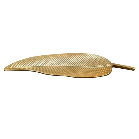 Lingwei - 1-Piece Leaf Shape Serving Tray Set Gold