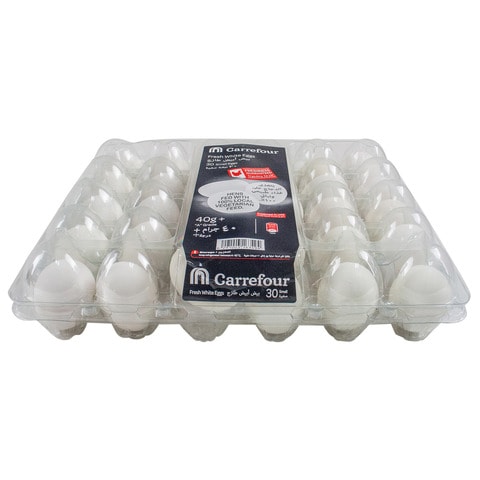 Carrefour Fresh White Eggs Small 30 count