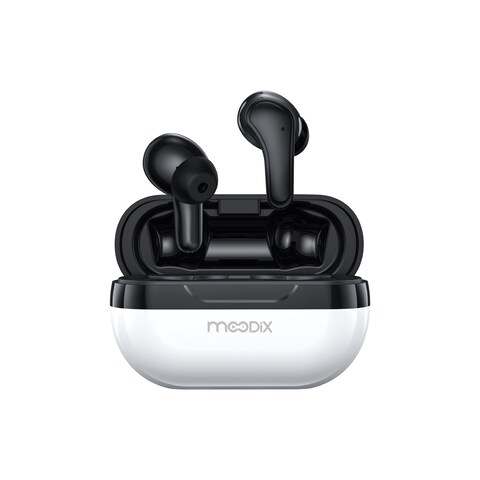 Moodix KI23K50 Bluetooth Earbuds for Men and Women Active Noise Cancelling Wireless Earphones with Microphone Smart Touch Control Earbuds for Android and iOS White Black Online Carrefour UAE