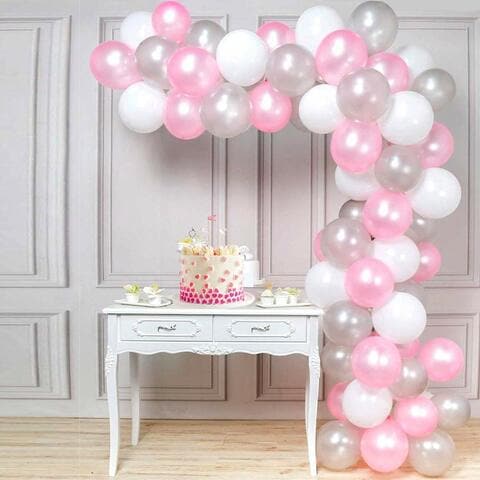 Buy Party Time 102PCS Pink, Silver and White Balloon Garland Kit Balloon  Arch Garland, Metalic Latex Balloon for Wedding Decoration Anniversary &  Birthday Party Decorations - Party Supplies Online - Shop Home