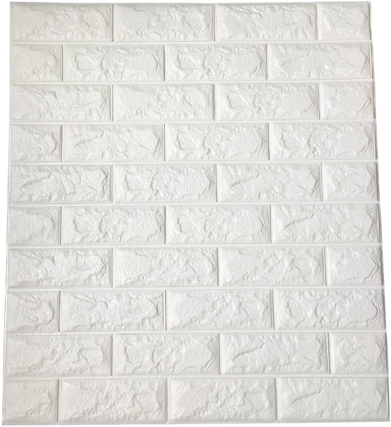 Buy SAPU 3D Brick Wallpaper Peel and Stick Panels, White