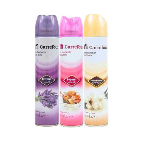 Carrefour Air Freshener Lavender + Potpourri + Vanilla Bouquet 300ml x3