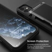 VRS Design Damda Glide PRO designed for iPhone 11 case cover wallet [Semi Automatic] slider Credit card holder Slot [3-4 cards] - Black Groove