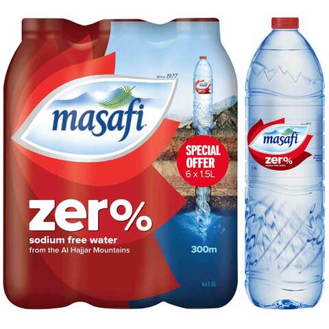 Buy Masafi Zero Sodium Free Water 1.5L Pack of 6 in UAE