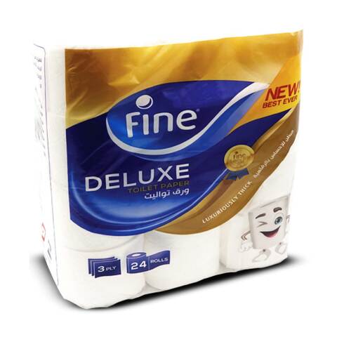 Fine Toilet Paper Deluxe Highly Absorbent Sterilized Soft &amp; Strong Flushable Toilet Paper  3 Pl