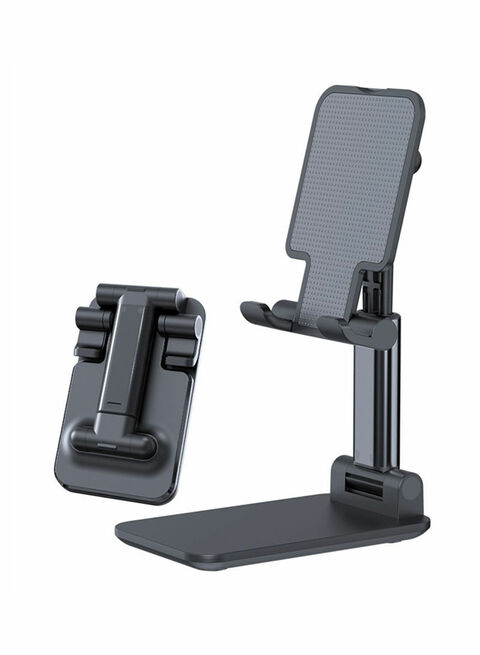 Urban Utility Adjustable Cell Phone Stand, Foldable Portable Desktop Table Stand Phone Holder for Desk Compatible with All Mobile Phone/iPad/Kindle/Tablet(Black)