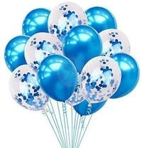 Party Propz - Party Propz Pack Of 18 Pcs Blue Latex &amp; Confetti Balloons For Boys Birthday Decoration Items/ Balloons For Boy Birthday Party