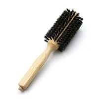 33mm Wooden Natural Boar Bristles Radial Brush For Hair Styling