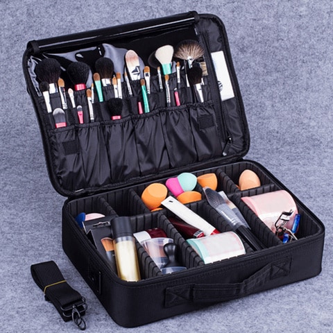 Generic-Professional Empty Makeup Organizer Women Cosmetics Case Travel Large Capacity Storage Bag Suitcases