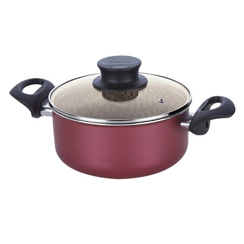 Tramontina Nonstick Aluminum Casserole With Lid Red 24cm