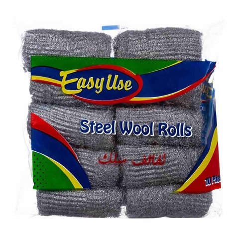Easy-Use Steel Wool Rolls - Pack of 10