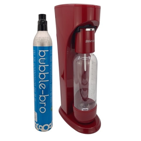 Drinkmate Home Soda Maker with 60L CO2 Cylinder like Sodastream - Red