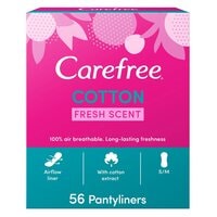 Carefree Cotton Fresh Pantyliners White 56 Liners