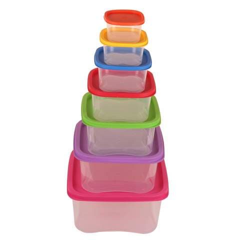Rainbow Container With Lid Multicolour 7 PCS