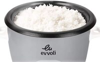 evvoli 2 In 1 Rice Cooker With Steamer 1.8 Litter Up To 6 Cup Of Rise Non-Stick 700W Silver Evka-Rc4501S 2 Years Warranty