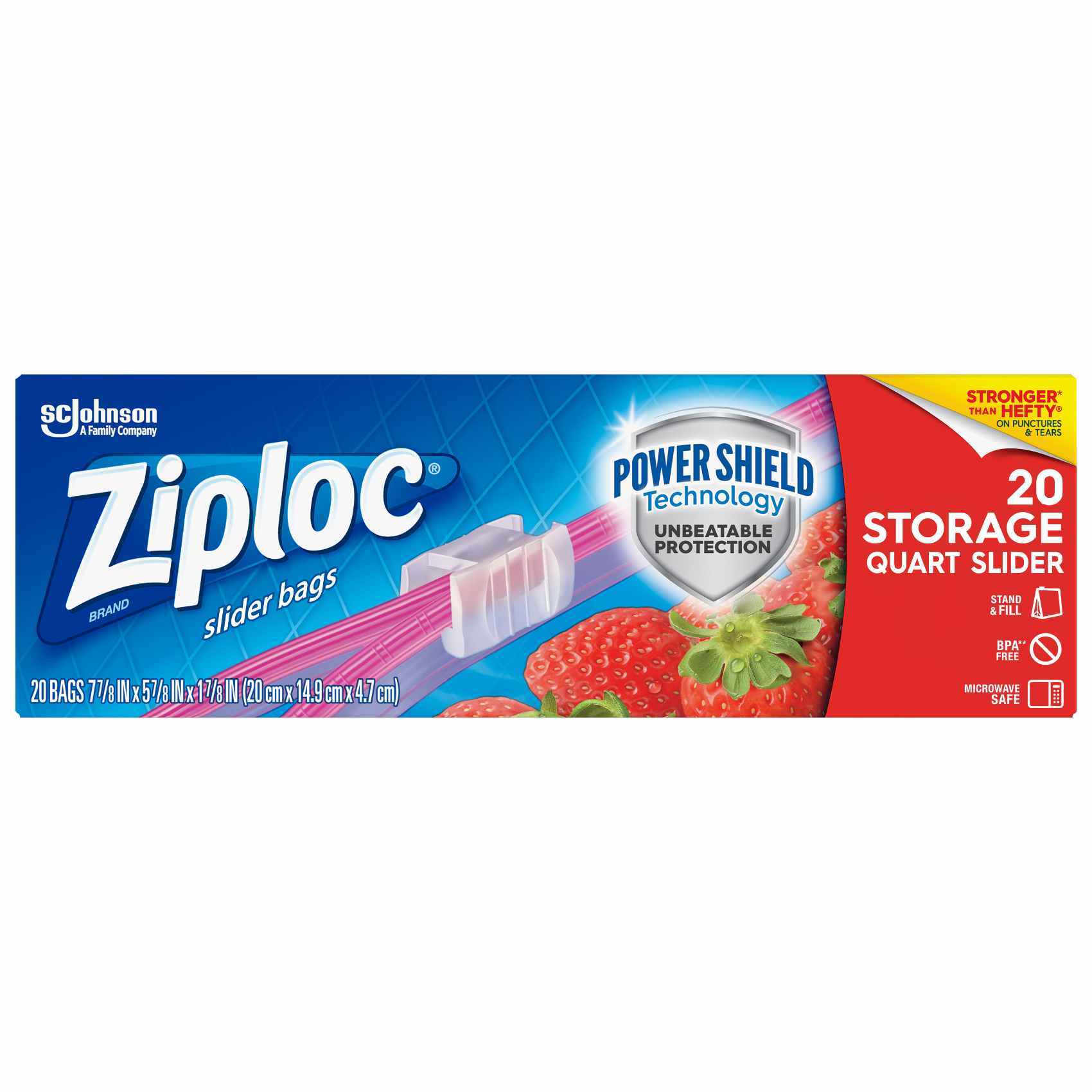 Buy Ziploc Slider Storage Quart Bags 20 Count Online Shop Cleaning Household On Carrefour Uae